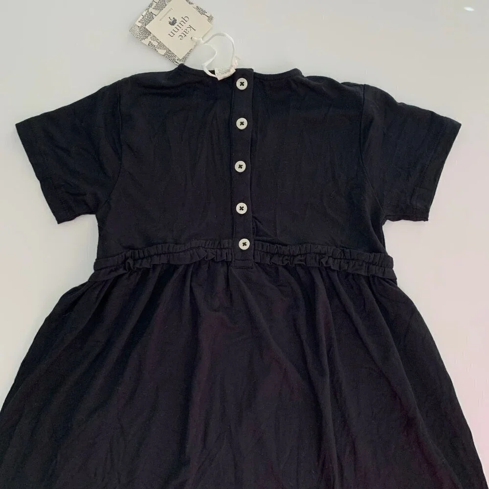 NWT Kate Quinn Organics Girl Modal Black Dress 6 years